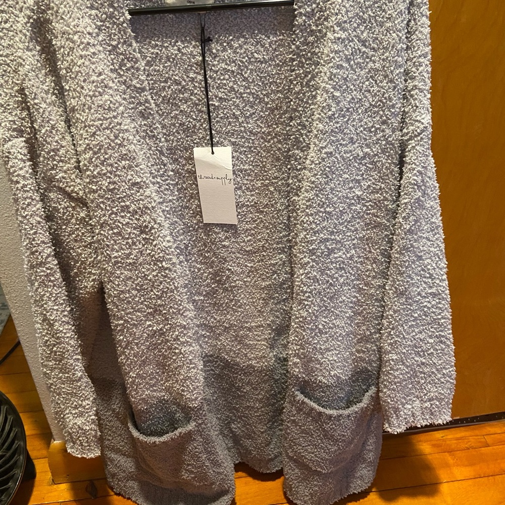 Two toned cozy cardigan